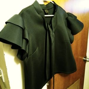 Women's casual shit w. Attached tie